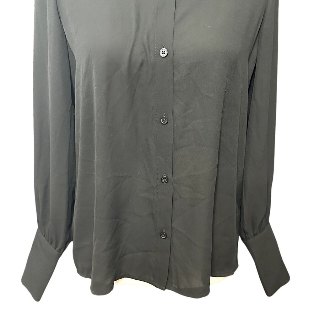 Halogen Collared Button Down Blouse Sheer Long Sl… - image 3